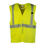 Safety Vest Sleeveless Velcro Closure Yellow