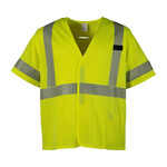 Safety Vest Short Sleeve Velcro Closure Yellow Class 3