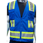 ANSI Type O Class 1 Two-Tone Eleven Pocket Mesh Surveyors Vest