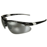 NSI N-Specs Rival Silver Mirrored Lens Safety Glasses - BLACK
