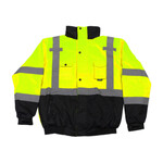 PIP ANSI Class 3 Rip Stop Premium Plus Bomber Jacket with Zip-Out Fleece Liner & "D" Ring Access 333-1770-LY