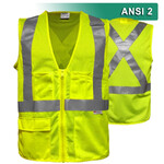 RAF Class 2 5pt Breakaway X-Back Mesh Safety Vest w/ Clear ID Pocket