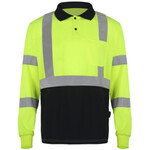 GSS Safety Class 2 Hi-Vis Long Sleeve Black Bottom Polo