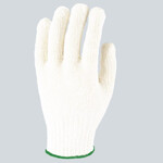 NSI Green Cuff Bleached Cotton Poly Blend Knit Gloves