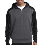 Sport Tek Tech Fleece Colorblock 1/4 Zip Hooded Sweatshirt