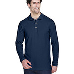 UltraClub Adult Long-Sleeve Classic Piqué Polo