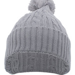 387086CP Cable Knit Pom-Pom Beanie